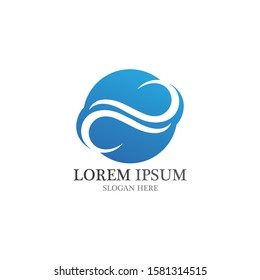 Water wave icon vector illustration design logo
