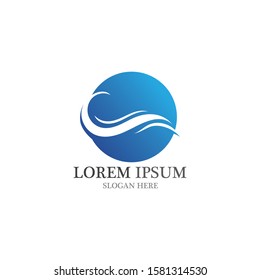 Water wave icon vector illustration design logo