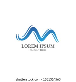Water wave icon vector illustration design logo
