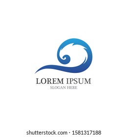 Water wave icon vector illustration design logo