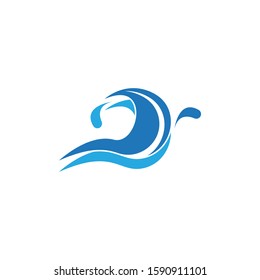Water wave icon vector illustration design logo