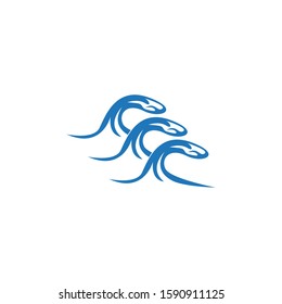 Water wave icon vector illustration design logo