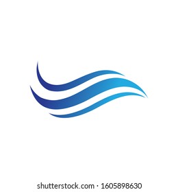 Water wave icon vector illustration design logo