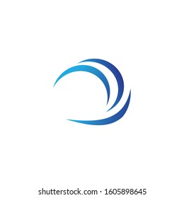Water wave icon vector illustration design logo