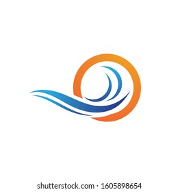 Water wave icon vector illustration design logo