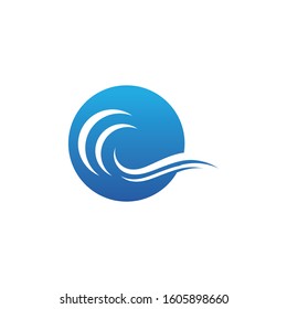 Water wave icon vector illustration design logo