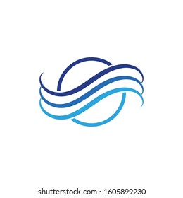 Water wave icon vector illustration design logo