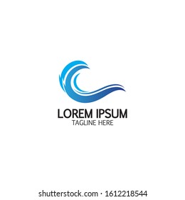 Water wave icon vector illustration design logo
