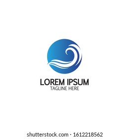 Water wave icon vector illustration design logo