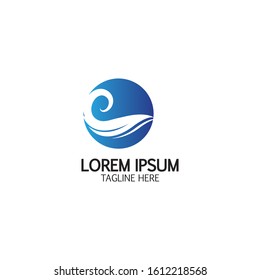 Water wave icon vector illustration design logo