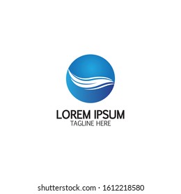 Water wave icon vector illustration design logo