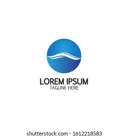 Water wave icon vector illustration design logo