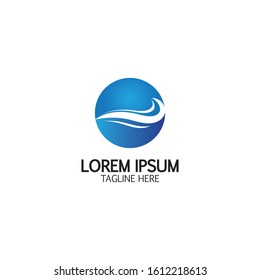 Water wave icon vector illustration design logo