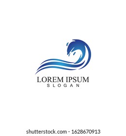 Water wave icon vector illustration design logo