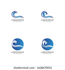 Water wave icon vector illustration design logo