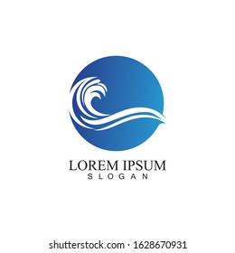 Water wave icon vector illustration design logo