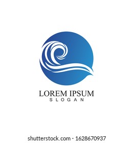 Water wave icon vector illustration design logo