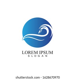 Water wave icon vector illustration design logo
