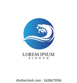 Water wave icon vector illustration design logo