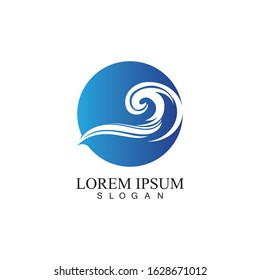 Water wave icon vector illustration design logo