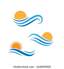 Water wave icon vector illustration design logo template