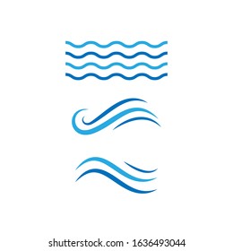 Water wave icon vector illustration design logo template