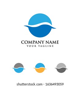 Water wave icon vector illustration design logo template