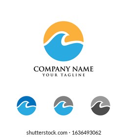 Water wave icon vector illustration design logo template