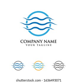 Water wave icon vector illustration design logo template