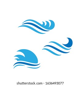 Water wave icon vector illustration design logo template