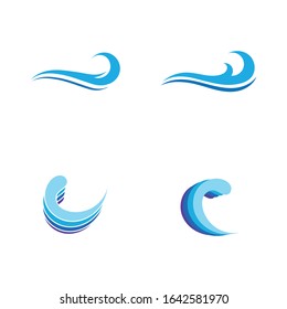 Water wave icon vector illustration design logo