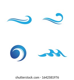 Water wave icon vector illustration design logo