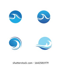 Water wave icon vector illustration design logo