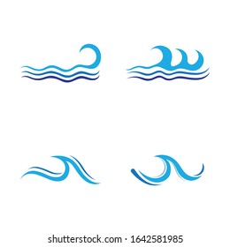 Water wave icon vector illustration design logo