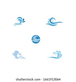 Water wave icon vector illustration design logo