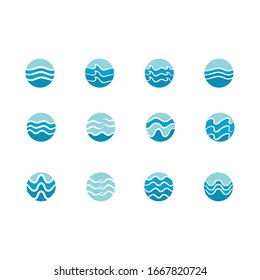 Logo de diseño de ilustraciones vectoriales de ondas de agua