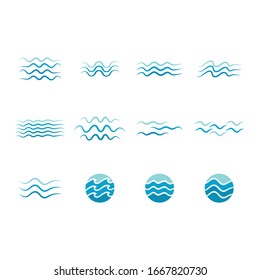 Water wave icon vector illustration design logo