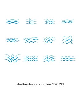 Water wave icon vector illustration design logo