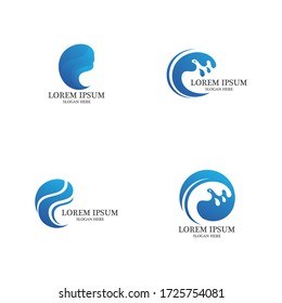Water wave icon vector illustration design logo