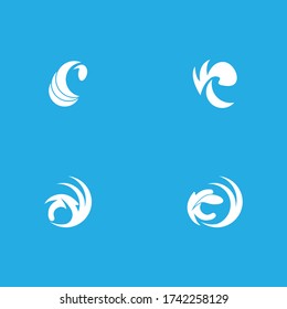 Water wave icon vector illustration design logo