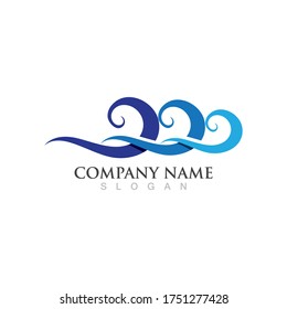Logo de diseño de ilustraciones de vectores de ondas de agua