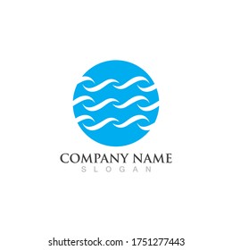 Logo de diseño de ilustraciones de vectores de ondas de agua