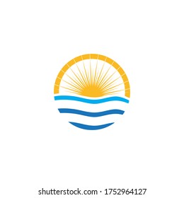 Plantilla de diseño de ilustración de vectores de ondas de agua