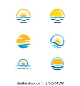 Plantilla de diseño de ilustración de vectores de ondas de agua