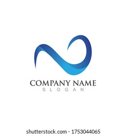 Logo de diseño de ilustraciones de vectores de ondas de agua