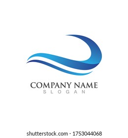 Logo de diseño de ilustraciones de vectores de ondas de agua