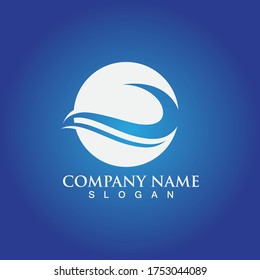 Logo de diseño de ilustraciones de vectores de ondas de agua