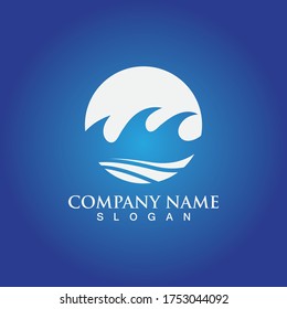 Water wave icon vector illustration design logo