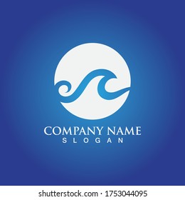 Logo de diseño de ilustraciones de vectores de ondas de agua