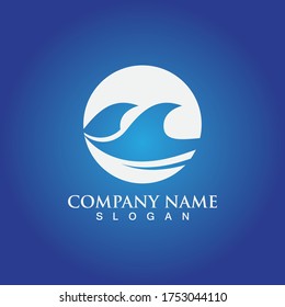 Water wave icon vector illustration design logo